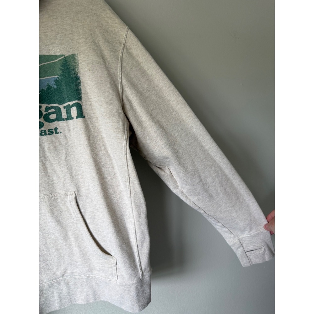 Unsalted Coast Michigan Graphic Hoodie Oatmeal‎ Heather Thumbhole Cuffs XL - Picture 5 of 8